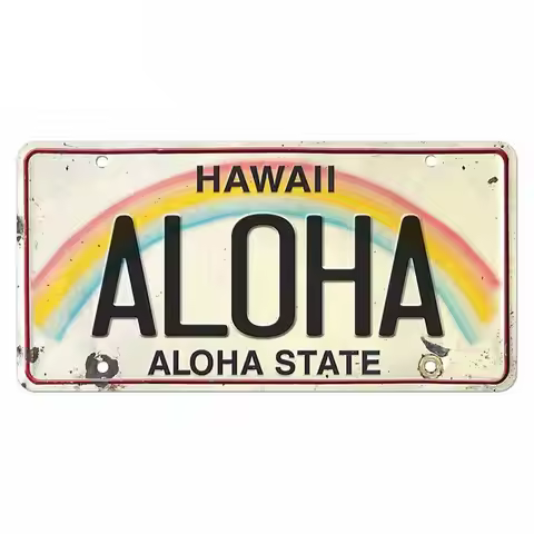 Personalized for Vintage Hawaii License Aloha Trunk Car Sticker vinly PVC Personality Windshield Dec