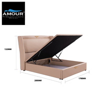AMOUR Modern Victorian PU Leather Storage Bed Frame Queen Size/King Size 1807