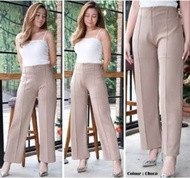 Celana Wanita Kulot Garis Basic HW Irene Cullotes Scuba Wide Leg Kulot Scuba