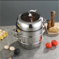 Large Stainless Steel-316 Induction Steamer Pot for Cooking(30/32cm), 3 Tier Steamer for Cooking, St