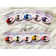Puff Flower Hair Clip 1 Set of 1 Handmade Crochet