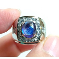 GENUINE BLUE SAPPHIRE GEMSTONE RING SILVER BINDINGnatural 926 BANGKOK