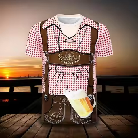 Harajuku New 3D German Oktoberfest Beer Festival Printing T-Shirt Germany Beer Festival Costume Grap
