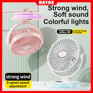 Portable 5 Blades Leaf Adjustable Clip Fan 15000mAh USB Rechargeable Wall Mount Fan Kipas Meja Dindi