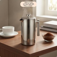 LOVIVER Stainless Steel Manual Coffee Brewer Polished Finish Manual Brewer Kitchen Tool