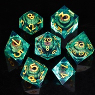 new DnD Beholder Eye Dice Sharp Edge Dice Polyhedral Dice for Dungeon and Dragon Green Dice D and D