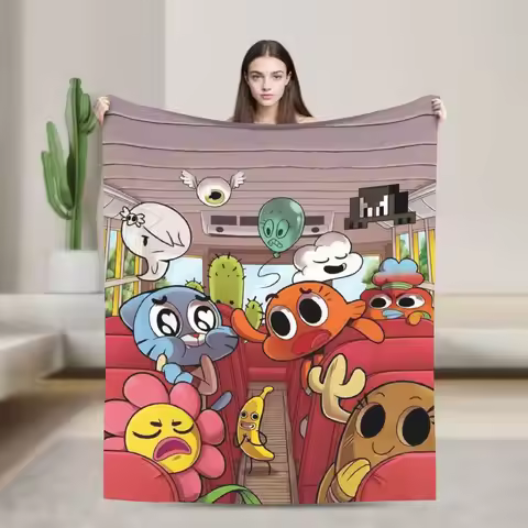 The Amazing World Of Gumballs Warm Soft Blankets Plush Bedding Throws Novelty Couch Bed Flannel Beds