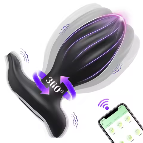 360° Rotate Anal Plug Vibrator Gay Massager Butt Plug Vibrating Stimulator Penetration Anal Vibrator