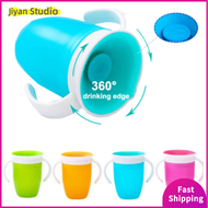 JIYAN2866 Double Handle Baby Water Cups 360 Degrees Rotated Leakproof Water Cups Bottle Toddler Water Bottle Silicone Drinking Cup Baby