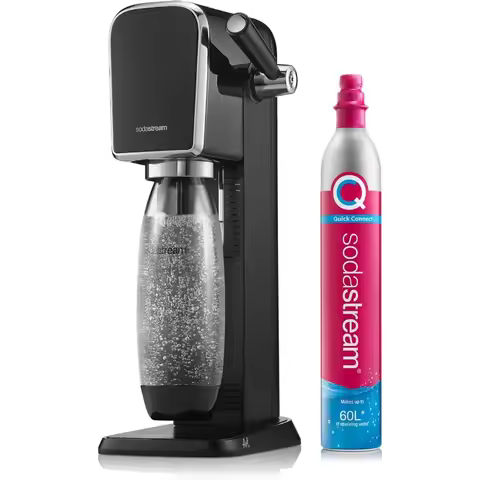 SodaStream Art Sparkling Water Maker Black with CO2 and Dishwasher Safe Bottle Perfect for Home Use 