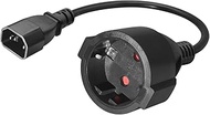 Toptekits IEC 320 C14 to Europe Schuko Female Socket Short Power Cord Plug, Europe CEE7/7 Schuko Soc