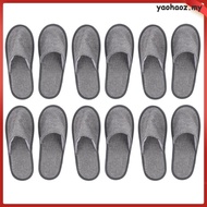 6 Pairs Slippers with Grippers for Women Cotton Portable Foldable Linen Guest Travel Hotel  yaohaoz