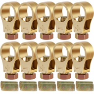 10Pcs Brass Connector Auto Battery Cable Connector Terminal Clip and Positive Cable Terminal Connect