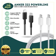 Anker 322 USB-C to USB-C Charger Cable (3ft Braided) - A81F5