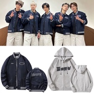 K-pop TXT Act Tomorrow Baseball Uniform Style Zip Hoodie - Unisex