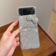 เคสโทรศัพท์พับได้ประดับโบว์เพชรพรีเมียมใหม่ สำหรับ Samsung Galaxy Z Flip3 5G/Galaxy Z Flip 4 5G/Gala