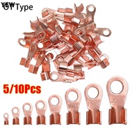 YEW 5/10Pcs OT Wire Nose Terminal Crimp, Copper OT Type OT Cable Connector Kit, Durable Bolt Hole 10