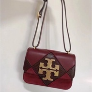hot sale authentic tory burch bags women   TB TORY BURCH Eleanor Patchwork Convertible Cowhide Shoulder Bag tory burch official store