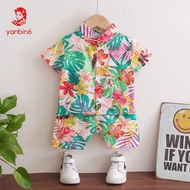 Baju Hawaii budak umur 0-5 years Budak Pantai Hawaii Kids (Shirt+Pants set) boy/girl cotton, kids cl