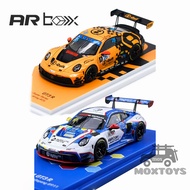 AR Box 1:64 992 GT3 R Sepang #911 Blue-White Livery/B-Quik #26 Metallic Yellow Livery Diecast Model 