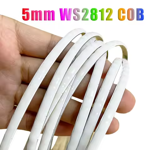 WS2812B COB LED Strip DC5V/12V WS2812 RGBIC Individually Addressable Flexible 5mm 160Leds/m High Den