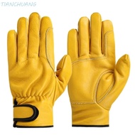 TIANCHUANG Work Gloves, Protection Welding Wear-resistant Gloves, Tough Safety Leather Flex Grip Sec