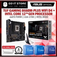 [COMBO DEAL] Asus TUF GAMING B660M-PLUS WIFI D4 LGA1700 mATX Intel Motherboard + Intel 12th GEN Proc