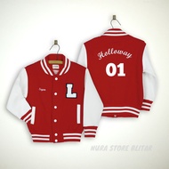 PUTIH MERAH Baseball Jacket for Adult Children Boys Girls Men Women Thick Red and White Free Custom 