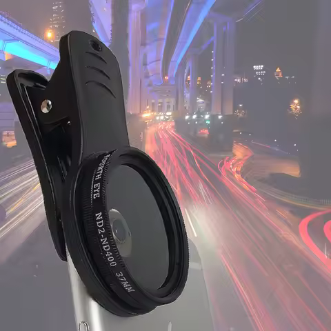 37mm Adjustable Neutral Density Clip-on ND2-ND400 Cell Phone Camera Filter Lens for iPhone Huawei Sa
