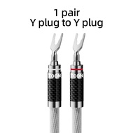 TODN 1 Pair HIFI Silver-plated Speaker Cable High-end 7N OCC Speaker Wire For Hi-fi Systems Y Plug B
