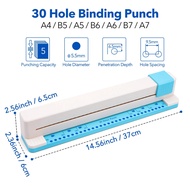 30 Hole Punch Binding Machine, Hand Push Loose Leaf Hole Punch, A4 A5 A6 A7 B5 B6 B7 Book Binder Not