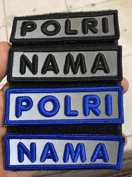 Bordir Nama rompi sudah perekat bahan 3M satpam /sabhara / lantas menyala dimalam hari