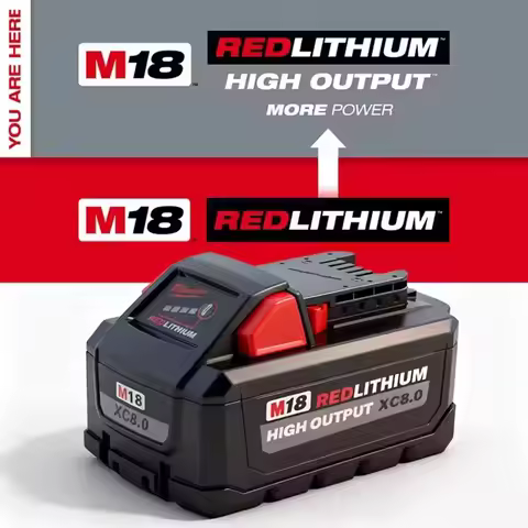 M18 Milwaukee 18V XC8.0Ah Battery, for Milwaukee Tool Rechargeable Battery 18V 48-11-2830 0730-20 21