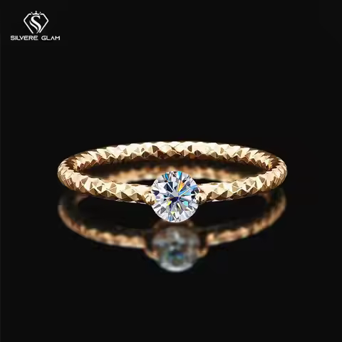 SG 0.3CT Moissanite 925 Sterling Silver Ring For Women Men Rose Gold Wedding Ring Zircon Moissanite 