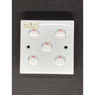 5 Gang 1 Way Switch Crown