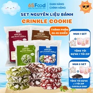 Crinkle Cookie Ingredients Set Mix 3 Flavors Red velvet, Cocoa, Matcha [With Unsalted Butter] - 6SFO