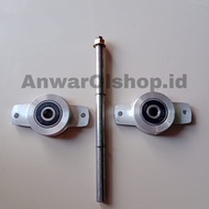 Paket As 12 mm dengan 2 Snapring dan 2 Bearing // As dan Bearing Mesin Harum Manis