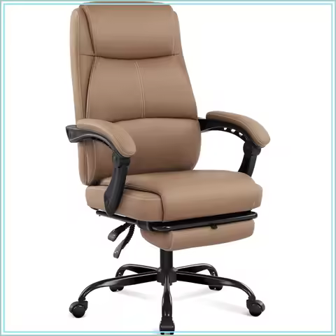 Big and Tall Office Chair with Footrest, High Back Desk Chair, Reclining Executive Computer Chair