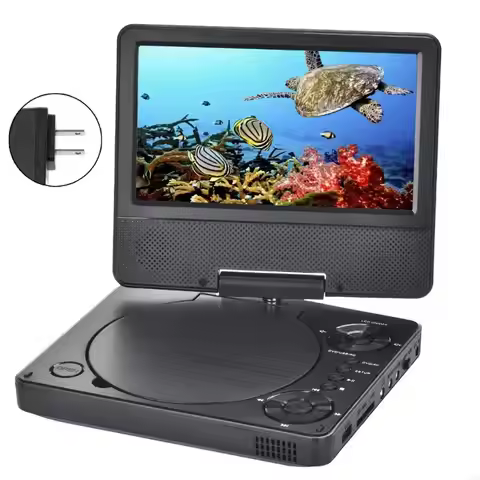 9.5Inch Portable DVDs Player With Rotatable Screen And Long Battery Lifes For Travel And Home Entert