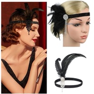 1920s Flapper Headpiece Roaring 20s【Feather Headband 】Roaring 20s Gatsby Hair Accessories