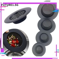 FUTURE1 Sink Strainer, Stainless Steel With Handle Drain Filter, Usefull Floor Drain Anti Clog Black Mesh Trap Kitchen Bathroom Accessories