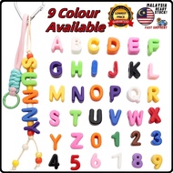 Alphabet Charm PURPLE | BLUE - Acrylic Letter Beads Number Beads Loose Beads Accessories DIY Pendant