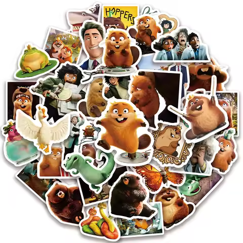 50PCS New Popular Movies Hoppers Stickers Cartoon PVC Decals Toys DIY Waterproof Skateboard Luggage 