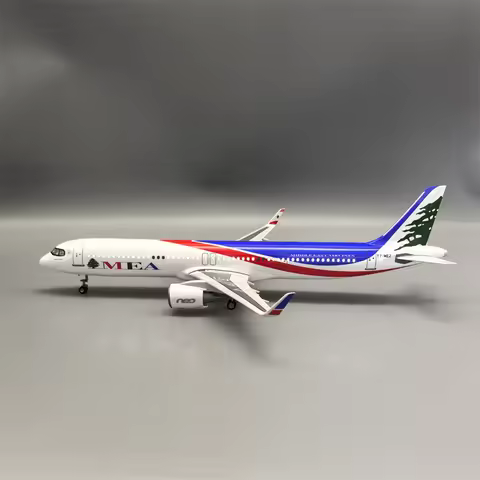 New 44cm 1/100 Scale Diecast Model Lebanon Airlines A321neo Plane Airways Resin Airplane With Light 