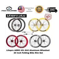 Loud Hub Litepro AERO 451 S42 Aluminum Wheelset 20 Inch Folding Bike Rim Set |Litepro AERO 451 S42 铝