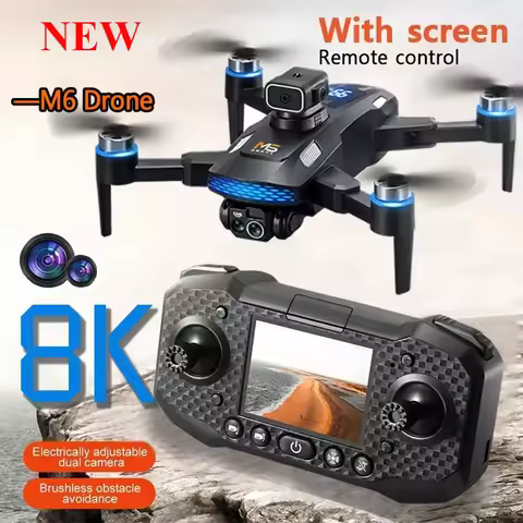 NEW M6 Drone 8K Professional HD Camera Drones 5G WIFI FPV Video 4K UAV With Screen Remote Control RC