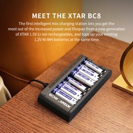 XTAR New BC8 8 Bay Fast Type C Charger for 1.5V AAA AA Lithium and 1.2V Ni-MH AA AAA Rechargeable Ba