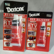 dextone lem merah dextone red silicone  lem anti panas dextone 30gr lem merah 70gr