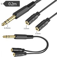 6.35mm One Point Two Audio Cable 6.5 Male to Dual 3.5 Female Crossover Cable Sharing Cable Big Three