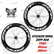 Zipp 808 Road Bike Fixed Gear 700c Rims Decal Sticker